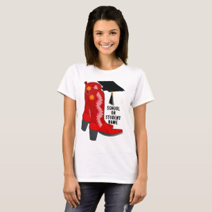 Red Cowboy Boots Abschluss T-Shirt