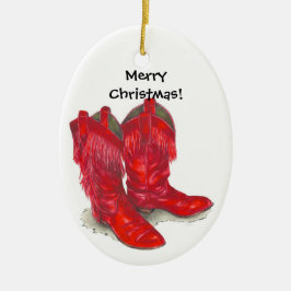 Red Cowboy Boots Ornament