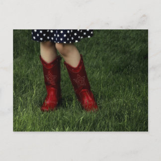 Red Cowboy Boots Postkarte