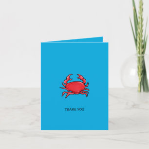 Red Crab blue Danke Note Card
