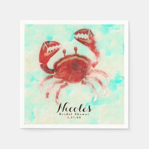 Red Crab Elegante Beach Verlobung Custom Party Serviette