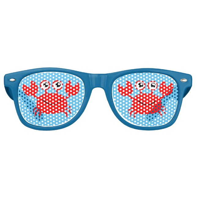 Red Crab Happy Beach Vacation Sonnenbrille (Vorderseite)