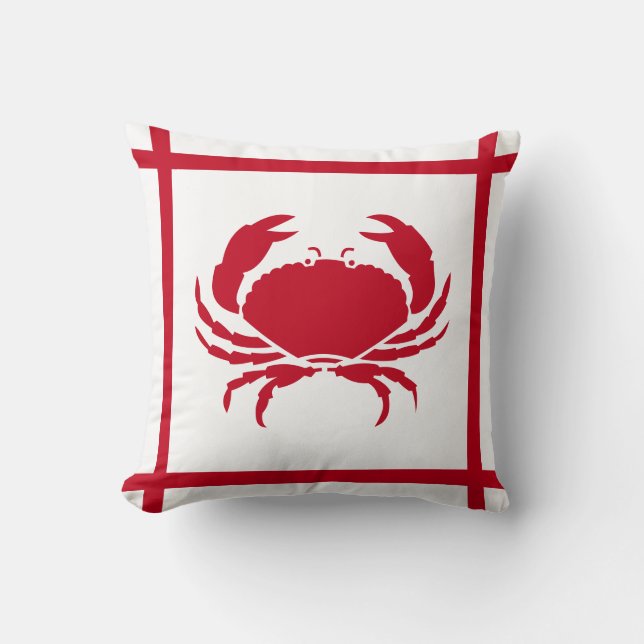 Red Crab ~ Nautical Themed Kissen (Vorderseite)