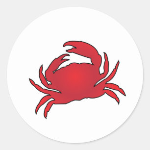 Red Crab Runder Aufkleber