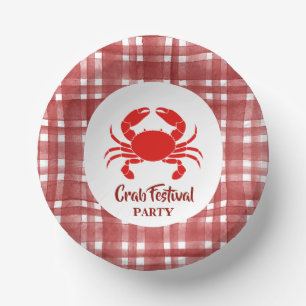 Red Crab Seafood Nautical Scott Muster Party Pappteller
