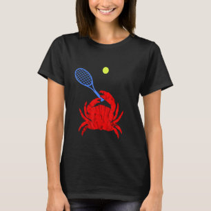Red Crab Tennis Player Racquet Shellfish Cr T-Shirt
