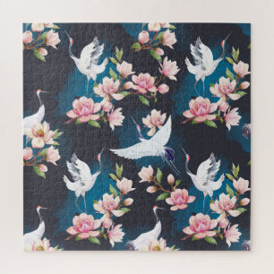 Red Crane Magnolia: Japanische Wasserfarbe.