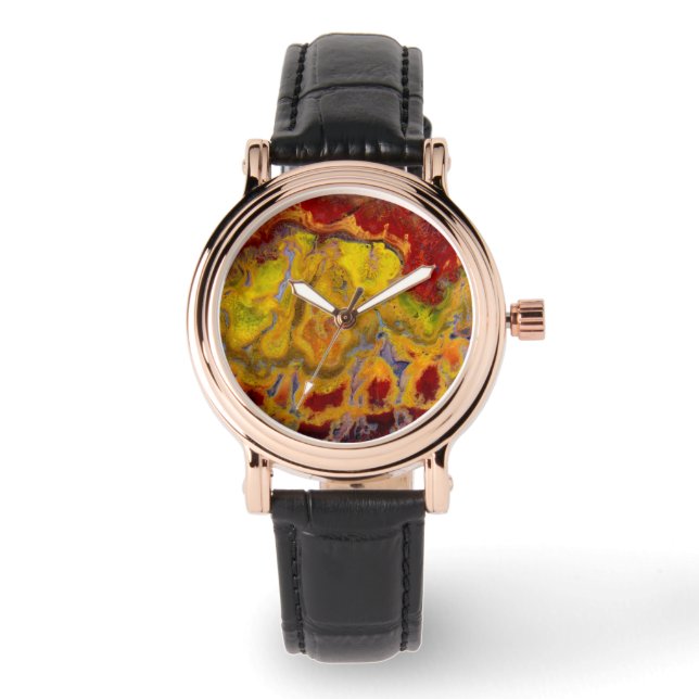 Red Crayola Jasper Armbanduhr (Vorderseite)