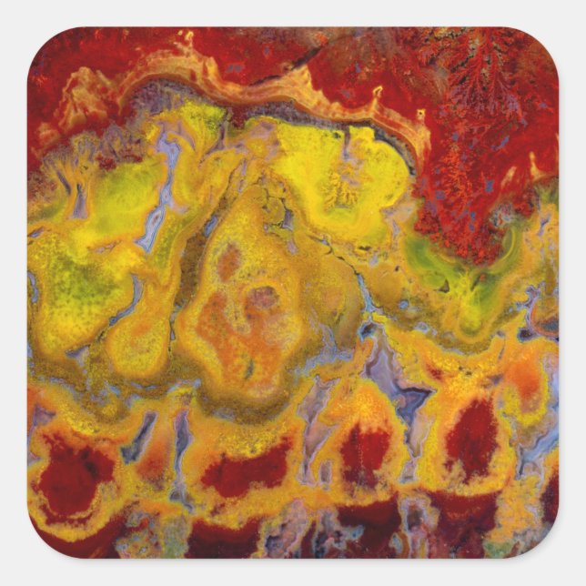Red Crayola Jasper Quadratischer Aufkleber (Vorderseite)