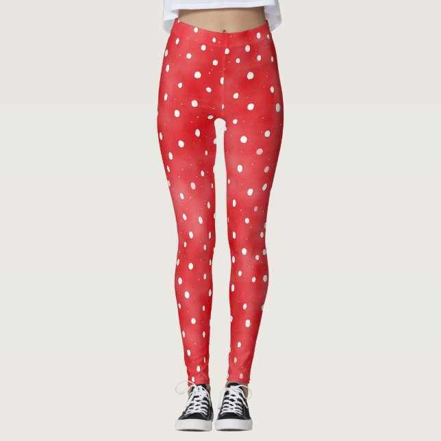 Red Cream Dots Leggings (Vorderseite)