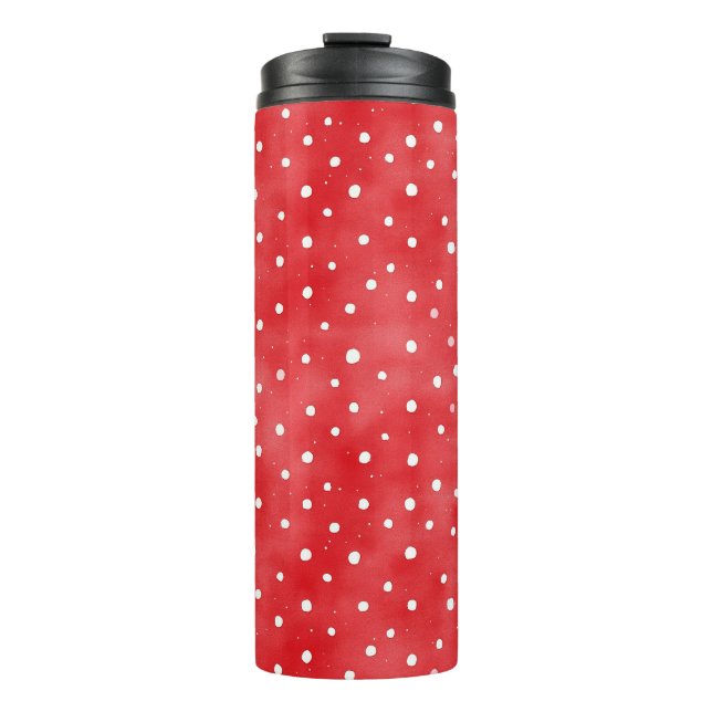 Red Cream Dots Thermosbecher (Vorderseite)