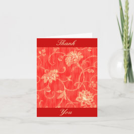 Red Cream Floral Vielen Dank Karte