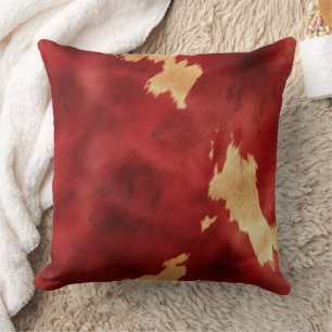 Red Cream Gold Südwest Cowhide Kissen