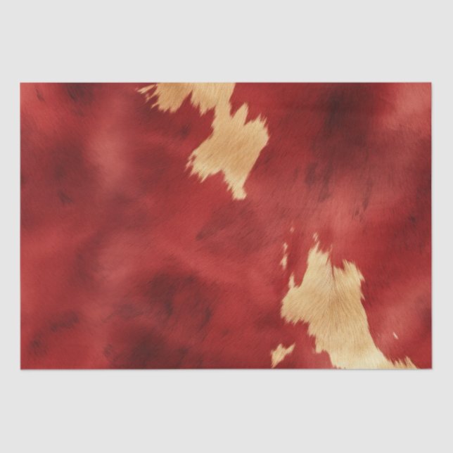 Red Cream Gold Südwest Cowhide Seidenpapier (Vorderseite)