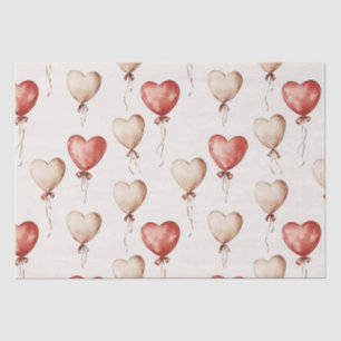 Red Cream Hearts Balloons Geburtstag Seidenpapier