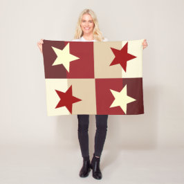 Red & Cream Star gequiltet Fleecedecke