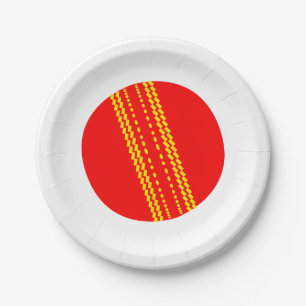 Red Cricket Ball Pappteller