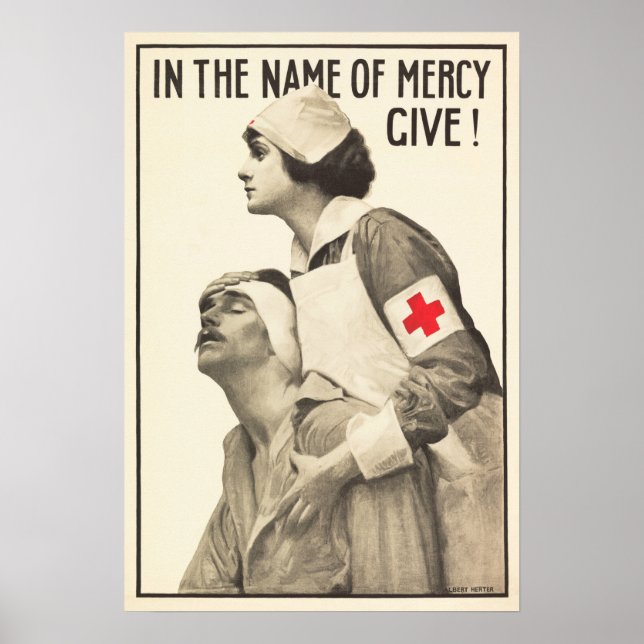 RED CROSS im Namen der Gnade geben! Weltkrieg Poster (Vorne)