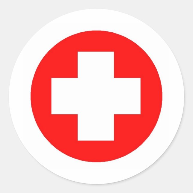 Red Cross Produkte & Designs! Runder Aufkleber (Vorderseite)