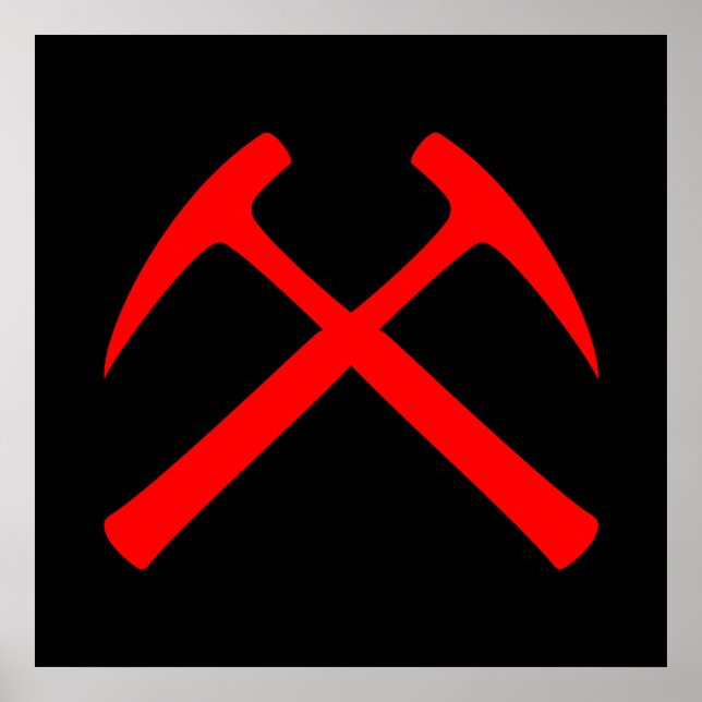 Red Crossed Rock Hammers Poster (Vorne)