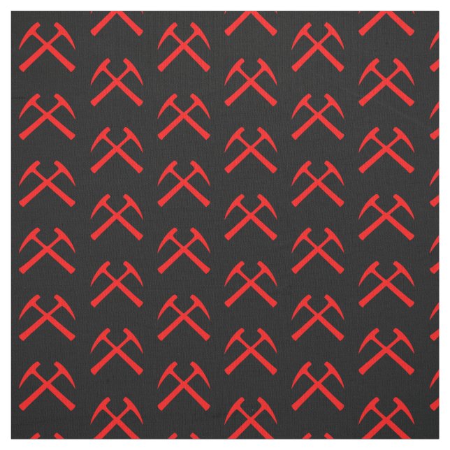 Red Crossed Rock Hammers Stoff (Muster)