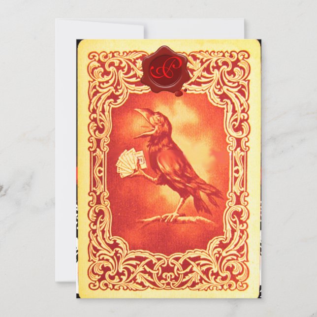 RED CROW PLAYCARDS,POKER PARTY WAX SIEGEL EINLADUNG (Vorderseite)