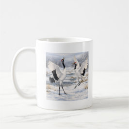 Red-crowned Cranes in Winter Kaffeetasse