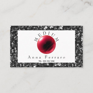 Red Crystal Ball & Obsidian Fortune Telling  Visitenkarte
