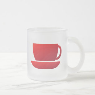 Red Cup und Saucer Mattglastasse