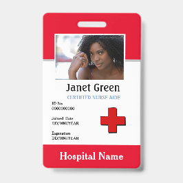 Red Custom Employee Nurse Doctor Logo ID Foto  Ausweis