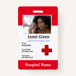 Red Custom Employee Nurse Doctor Logo ID Foto  Ausweis