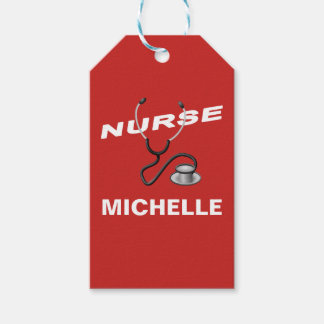RED Customizable Name Nurse Geschenkanhänger