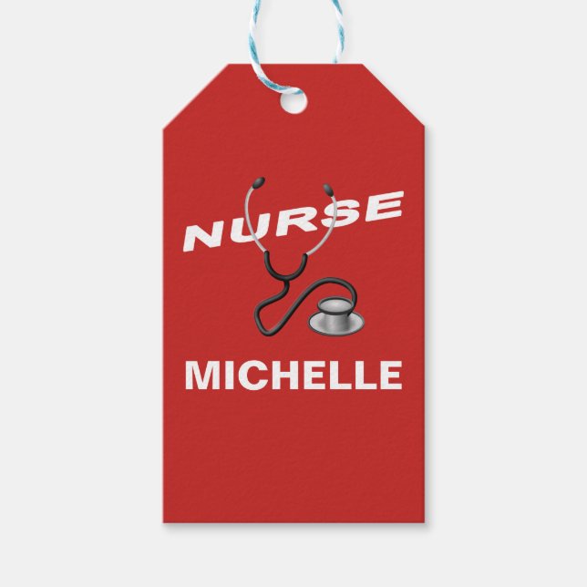 RED Customizable Name Nurse Geschenkanhänger (Vorderseite)