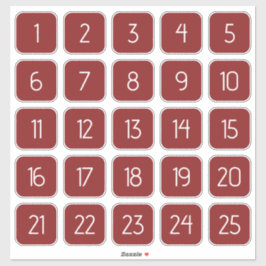 Red Customizable Square Number Stickers  Aufkleber