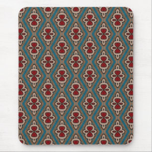Red Cyan Copper Azulejos Tile Eleganname Mousepad