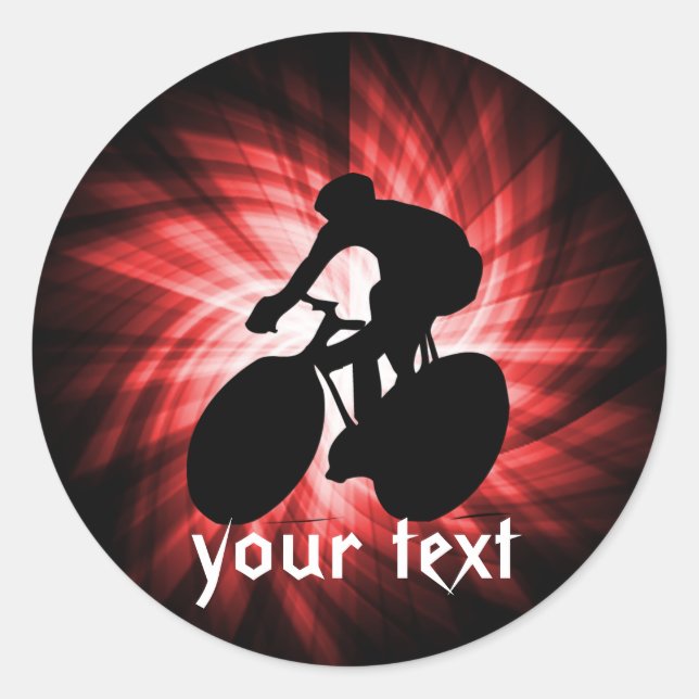Red Cycling Runder Aufkleber (Vorderseite)