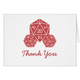 Red D20 Dice Dankeschön Karte
