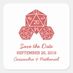 Red D20 Dice Enregistrer les stickers Date