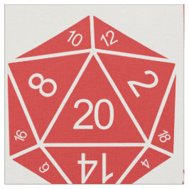 Red D20 Dice Fabric Stoff