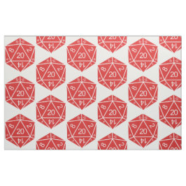 Red D20 Dice Fabric Stoff