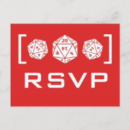 Red D20 Dice Gamer UAWG Postcard Einladungspostkarte