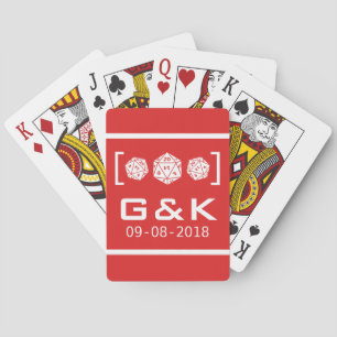 Red D20 Dice Gamer Wedding Playing Cards Spielkarten