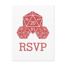 Red D20 Dice Response Postkarte
