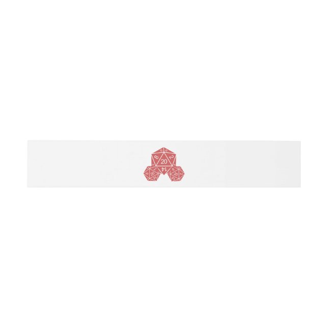 Red D20 Dice Wedding Belly Bands Einladungsbanderole (Flach)