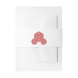 Red D20 Dice Wedding Belly Bands Einladungsbanderole