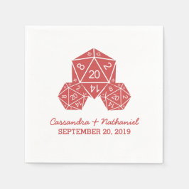 Red D20 Dice Wedding Paper Napkins Serviette