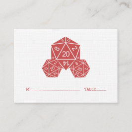 Red D20 Dice Wedding Platzkarte
