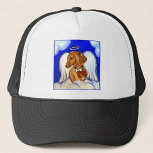 Red Dachshund Angel Truckerkappe