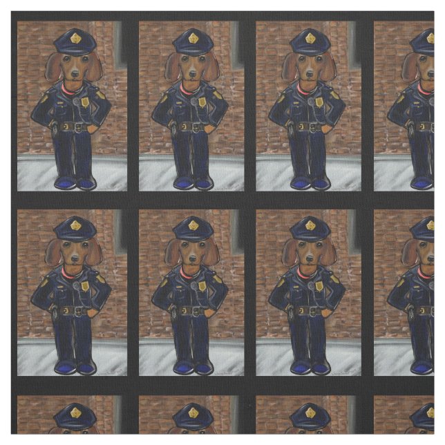 RED DACKEL POLICEMAN STOFF (Muster)