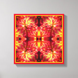 Red Dahlia Blume Abstrakte Natur Leinwanddruck
